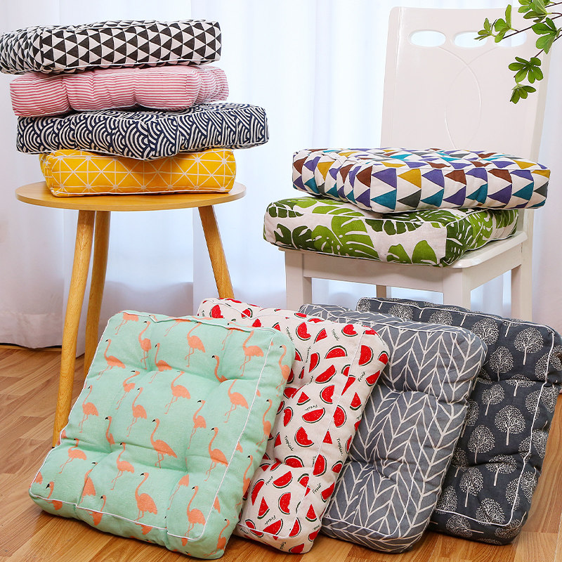 办公室加厚坐垫10cm棉麻方形