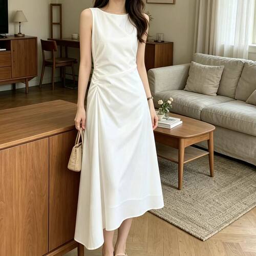 法式高级感无袖连衣裙女
