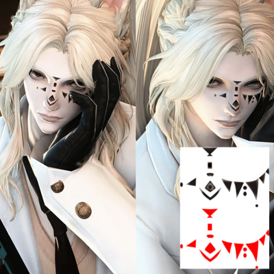 FF14最终幻想纹身贴猫兔男女脸部纹身贴漫展COS纸防水包邮黑魔法