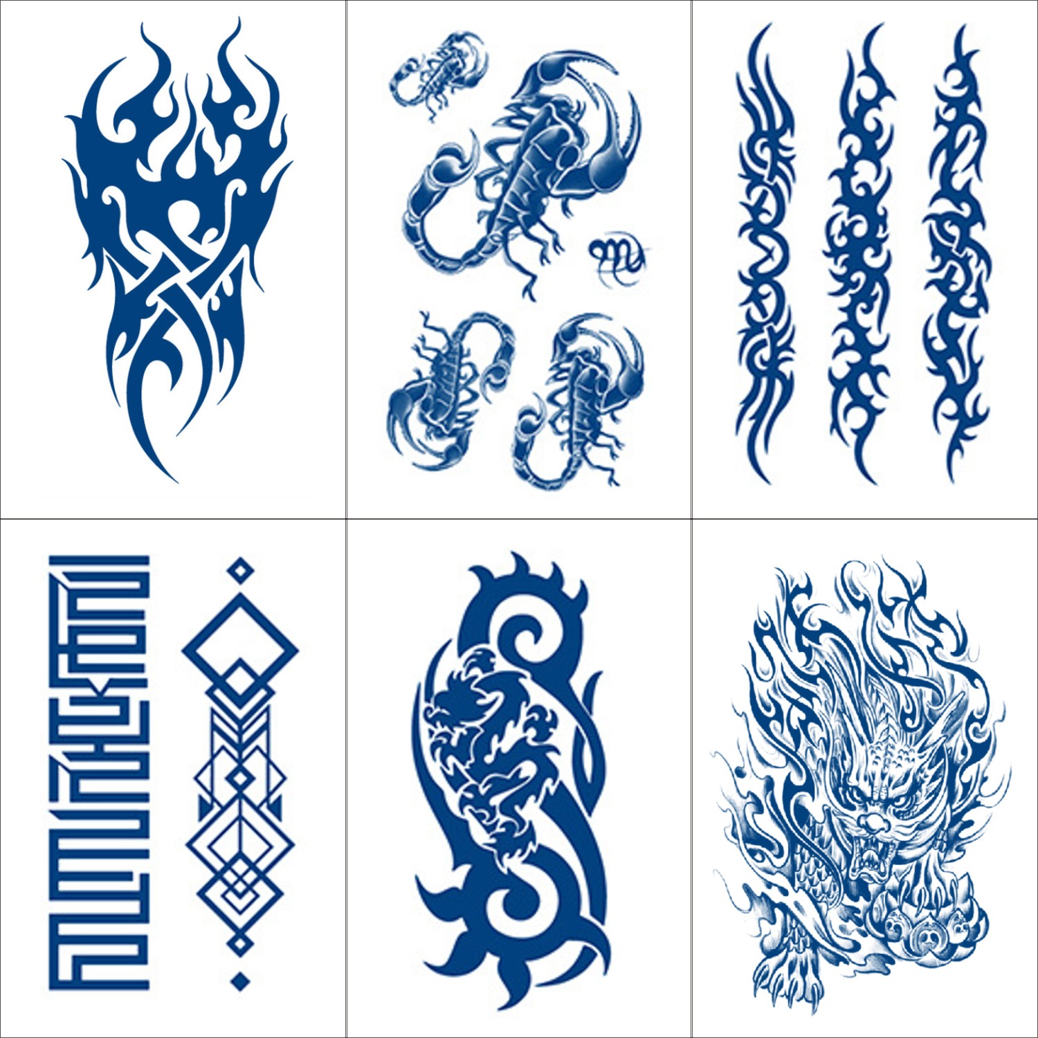 蝎子纹身贴草本龙火焰十字架图腾半永久防水花臂男女网红貔貅船锚