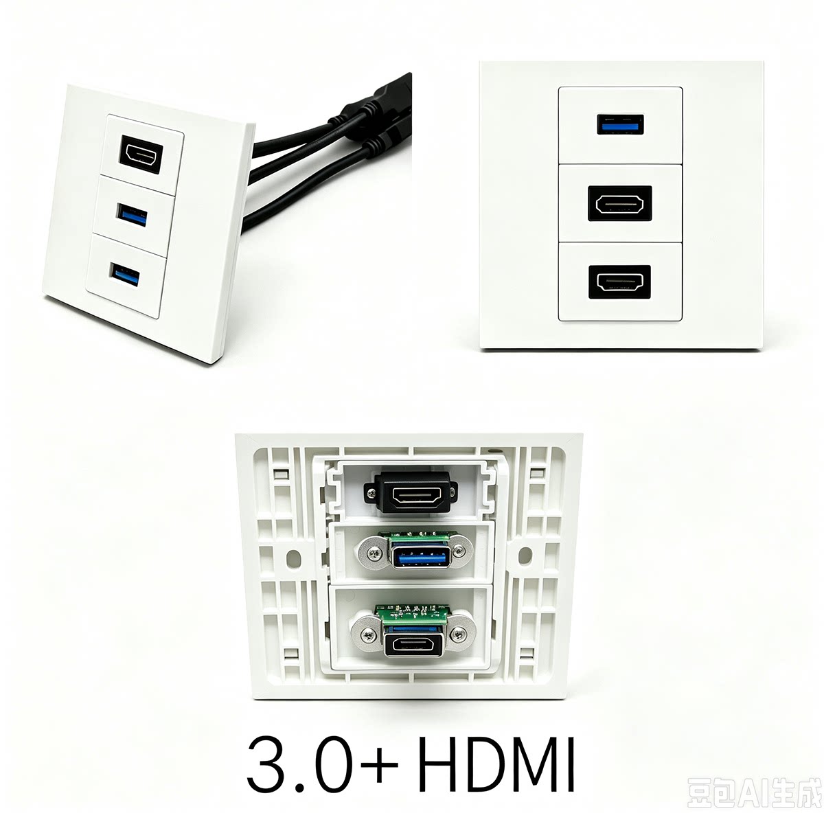 86型USB3.0+双HDMI电脑插座