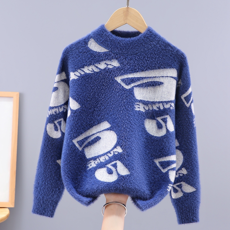 男童毛衣水貂绒针织衫男孩打底衫