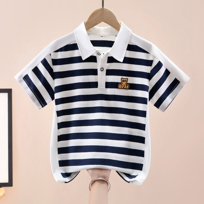 男童短袖2025新款夏季儿童纯棉Polo衫条纹t恤中大童男孩学生夏装,童装/婴儿装/亲子装,T恤,淘宝优惠券,粉丝福利购,淘宝优惠卷