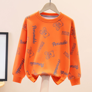 男童T恤长袖卫衣2026春秋薄款打底衫中大童洋气男孩儿童春装上衣