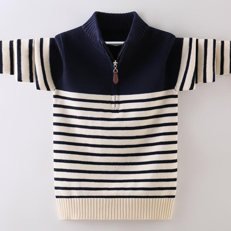 男童毛衣立领拉链男孩纯棉打底衫