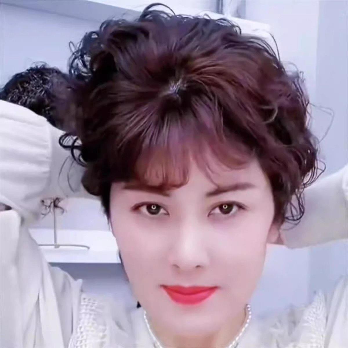 中老年假发小卷气质妈款盘