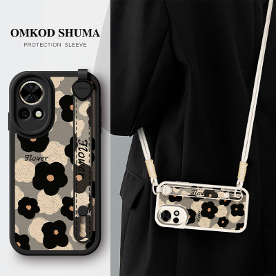 佳朗油画小花适用华为nova14手机壳新款nova13腕带nova12支架pro斜挎nova可背10挂绳9女11防摔7保护套6高级感