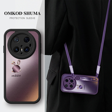 佳朗渐变紫兔子适用华为mate70手机壳新款mate60腕带mate支架RS斜挎50可背40挂绳30女生pro防摔保护套保时捷
