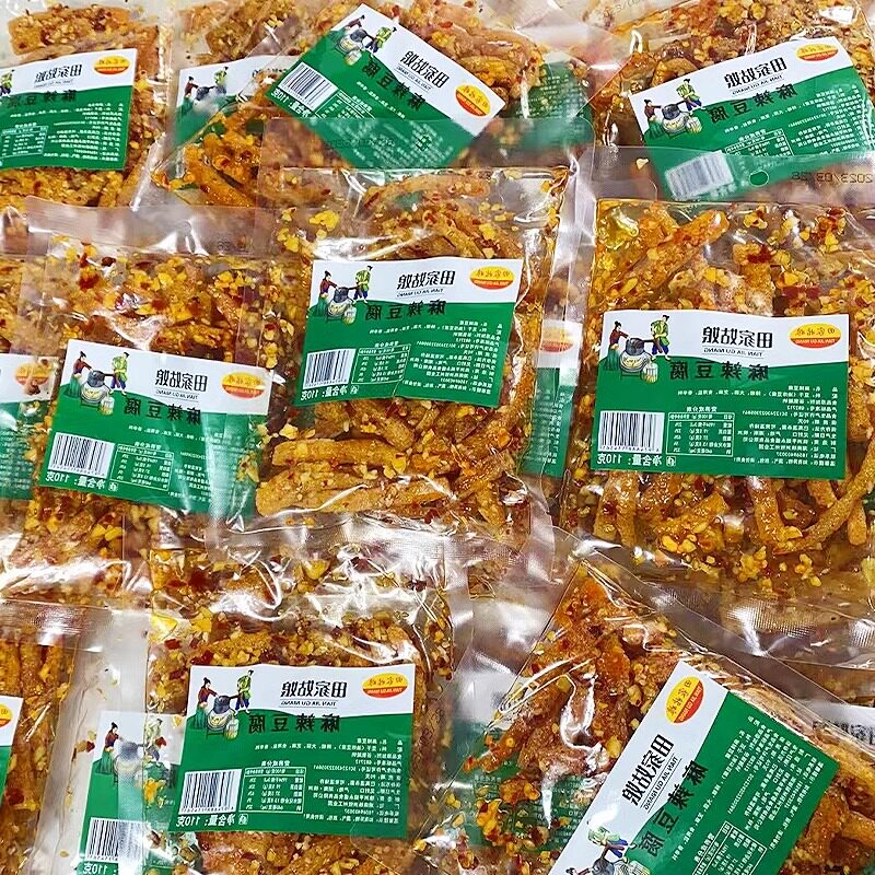 湖南特产田家姑娘麻辣豆腐干蒜香豆腐条香辣豆丝网红休闲解馋零食