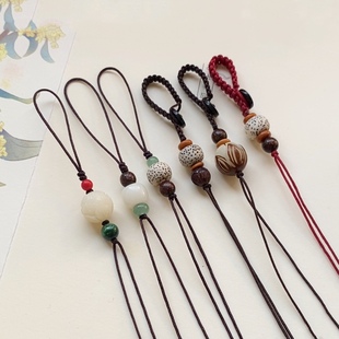 手工编织汽车钥匙扣半成品挂绳diy配件 手机链挂件玉石吊坠绳短款