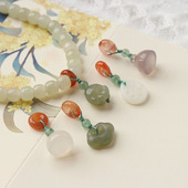 天然南红隔珠 和田玉吊坠玛瑙小提溜手链手串配饰挂件项链diy配件