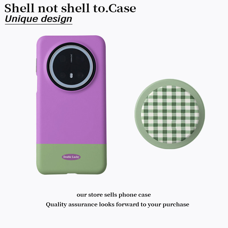 in拼接紫磁吸菲林二合一手机壳通用一加oppo华为荣耀vivo小米三星紫罗兰保护套小米17promax拼色简约紫色撞色