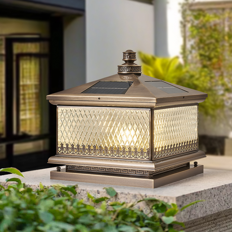 全铜太阳能柱头灯别墅大门户外灯