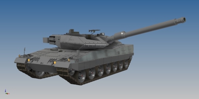 Leopard豹2型坦克模型3D图纸 Inventor2014设计 附STEP和IGS格式