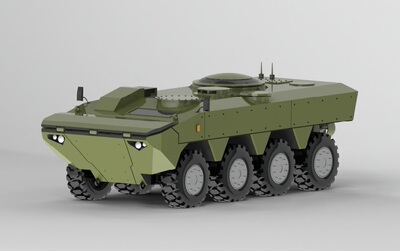 SuperAV 装甲运兵车三维建模图纸 solidworks设计 附STEP格式