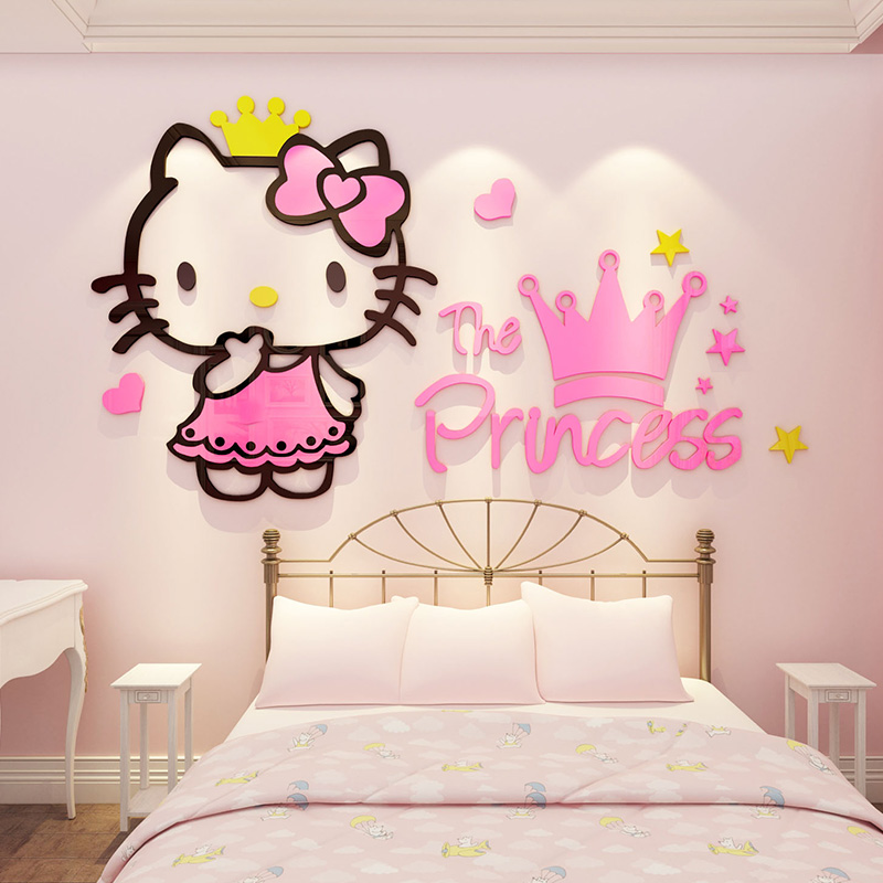kitty可爱风房间布置墙面装饰
