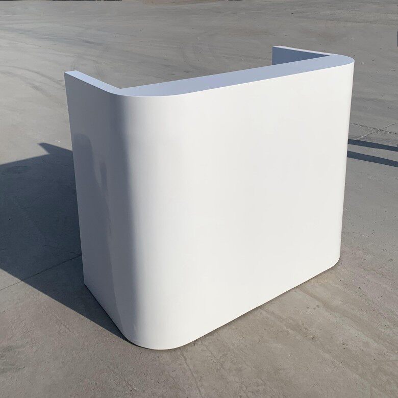 弧形简约接待台时尚前台白烤漆时尚小迎宾台商场吧台桌店铺收银台