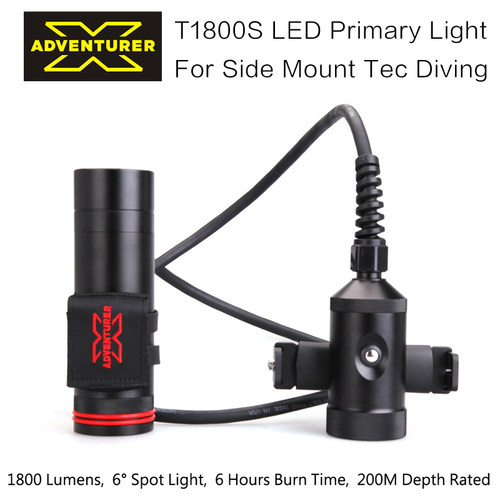 X-ADVENTURER 探险家 T1800S LED 侧挂 SideMount 技术潜水主灯
