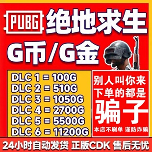 PUBGG币绝地求生G币金币吃鸡gb游戏币点卷CDK官方充值激活兑换码