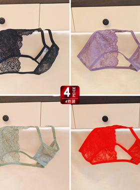 2025新品内裤女士性感透气蕾丝情调纯欲低腰三角镂空短裤头