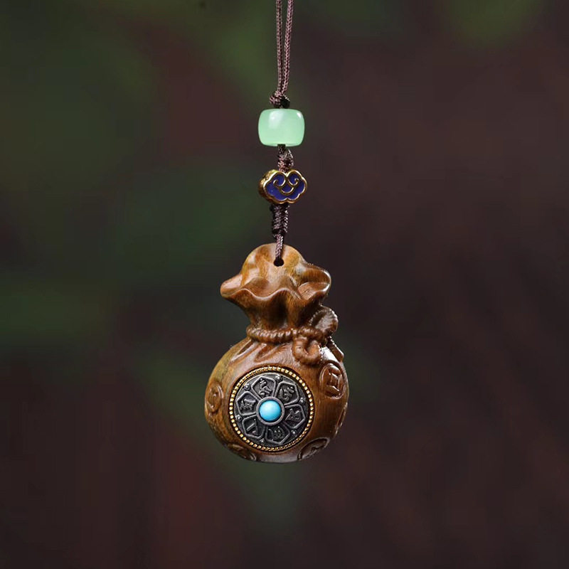 芭比檀香 印尼紫檀 绿檀diy钱袋子款挂饰挂件 钥匙扣文玩厂家