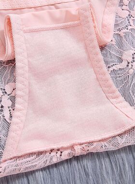 细带内裤透明蕾丝薄夏季冰丝无痕透气中低腰女士三角裤性感蕾丝