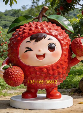 创意荔枝卡通娃娃雕塑户外休闲农场田园农庄农业观光装饰落地摆件