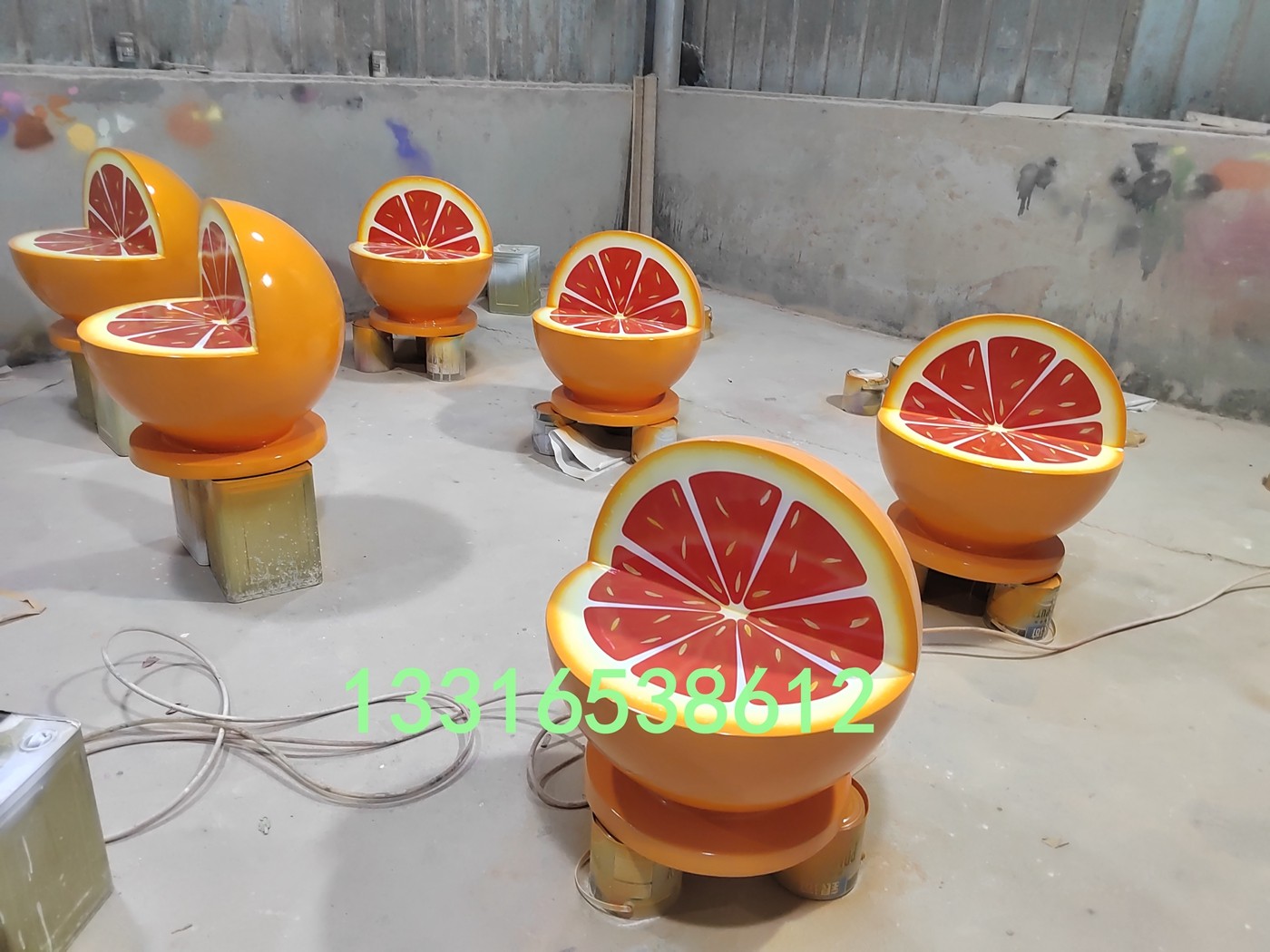 公园落地创意水果柑橘橙子金桔造型桌椅摆件玻璃钢卡通儿童坐凳,家居饰品,装饰摆件,淘宝优惠券,粉丝福利购,淘宝优惠卷