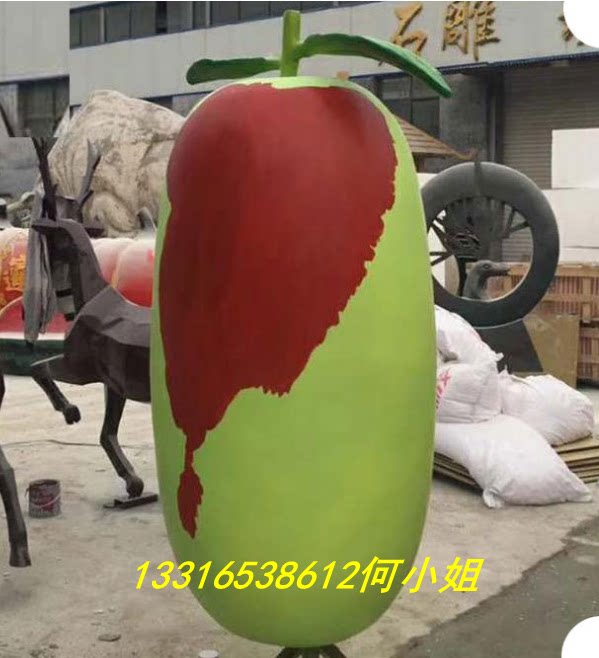 草坪公园景区水果玻璃钢红枣公仔形象枸杞娃娃玩偶雕塑落地大摆件