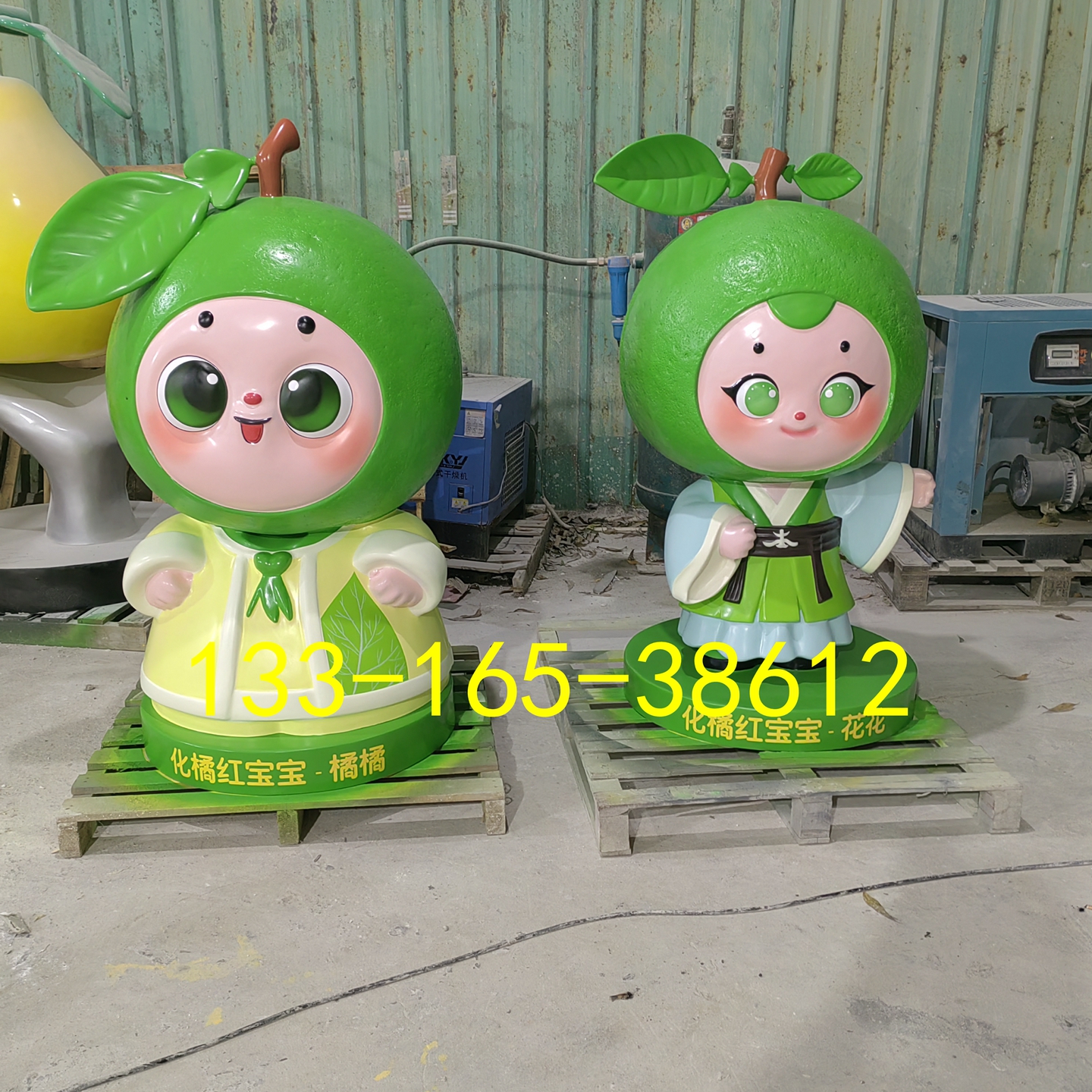 城市文化形象特色橘红宝宝雕塑定制景观小品卡通橙子娃娃公仔桔子