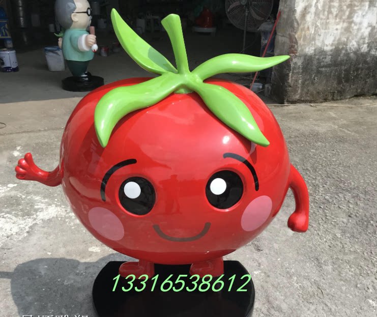 创意简约农场景观玻璃钢大水果西红柿娃雕塑基地树脂仿真番茄公仔