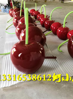 农场果园樱桃道具卡通人物玻璃钢仿真西红柿番茄雕塑定制娃娃摆件