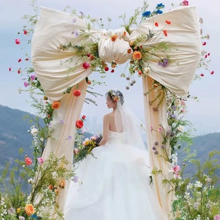饰拱门结婚订婚房婚礼迎宾户外拍摄生日派对道具 超大巨型蝴蝶结装