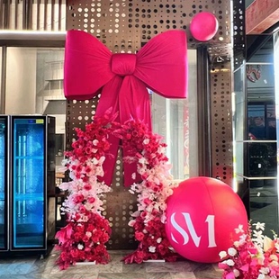 飾結(jié)婚訂婚禮派對(duì)店鋪門頭生日打卡布置拍照道具背景 巨型蝴蝶結(jié)裝