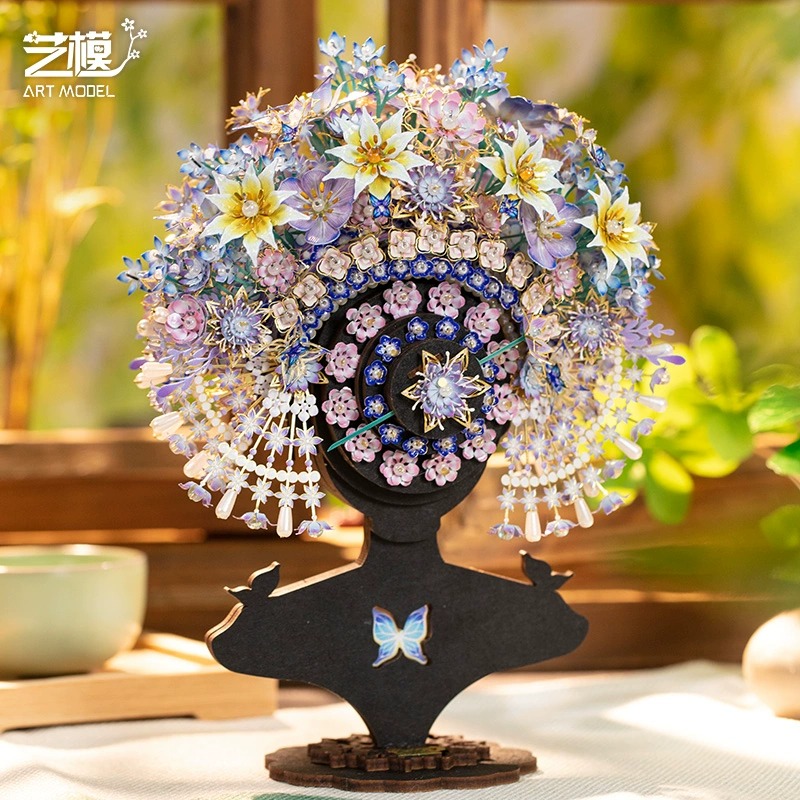 艺模簪花冠海之女神宝盒3D立体拼图金属拼装模型摆件潮玩具礼物女