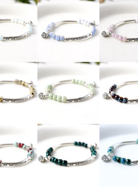 新款创意手工陶瓷森系手链女 民族风文艺小清新学生时尚手串饰品