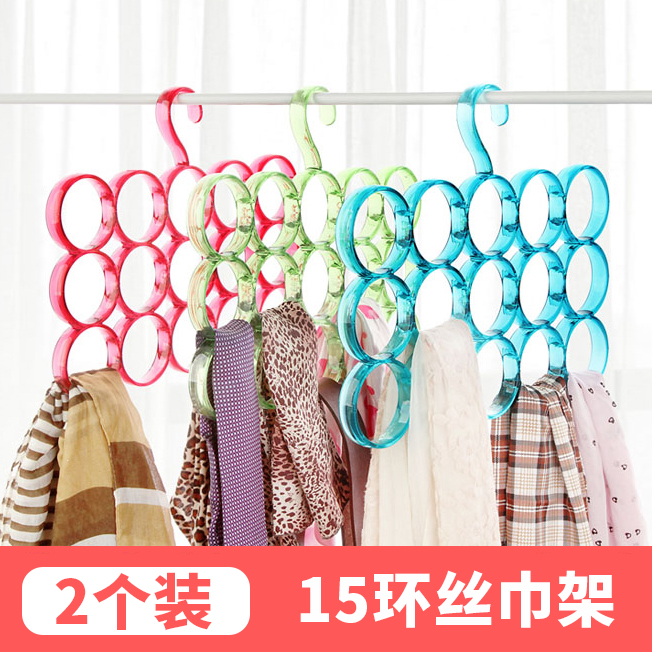 2个装 围巾架丝巾架家用多功能衣架圈圈环挂领带皮带的收纳挂架子|msdalam kategori penyatuan simpanan, pakaian Wash/Sun/Care Products, rak tali leher - dari Buy2taobao.com untuk memberikan perkhidmatan ejen Taobao profesional membeli