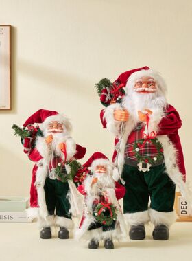 Christmas decoration ornament gift圣诞花娃娃30/45/60橱窗摆件