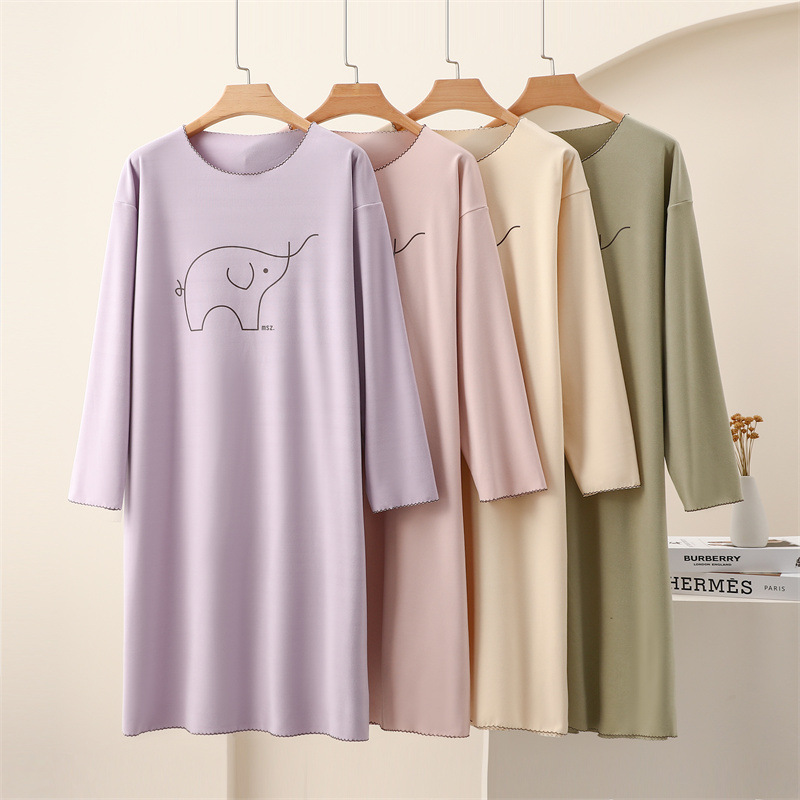 睡裙德绒可爱秋冬季长裙