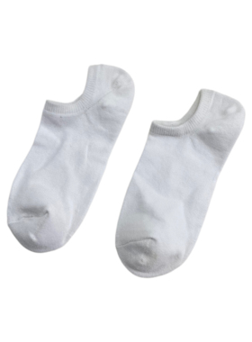 日系 夏季纯棉基础白色女士透气吸汗隐形船袜