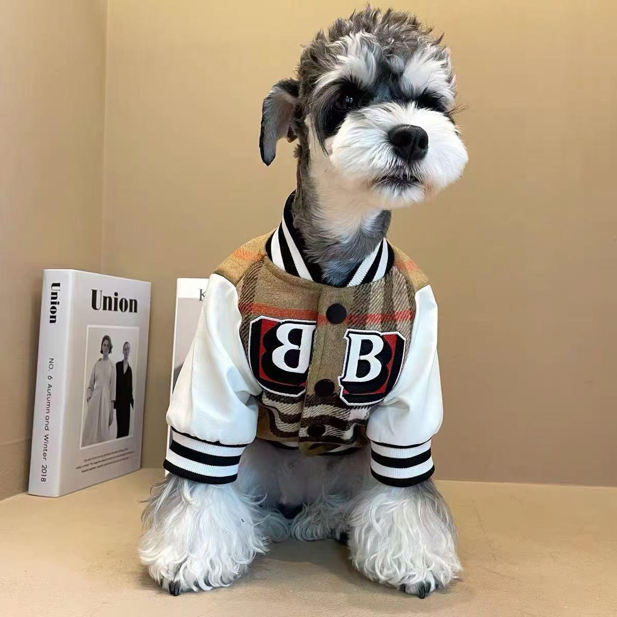 宠物狗狗打底衫衣服秋冬天猫咪泰迪比熊雪纳瑞棒球服夹克外套棉衣