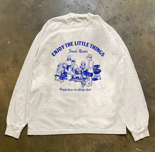 海外订单尾货~撤回外贸美式重磅纯棉不透长袖t恤男女宽松情侣上衣