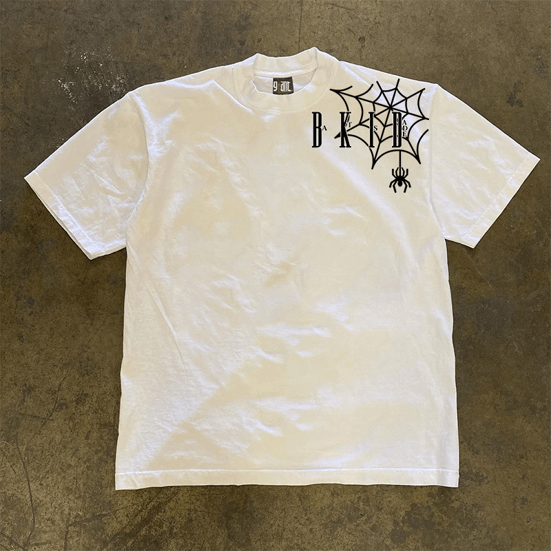 OVERSEAS ORDER TAIL GOODS CUT THE LABEL TO WITHDRAW THE FOREIGN TRADE TIDE BRAND PERSONALITY HEAVY COTTON SHORT-SLEEVED T-SHIRT UNI TOP