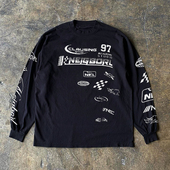 海外订单尾货 宽松上衣 T恤男女同款 撤回外贸美式 痞帅重磅纯棉长袖