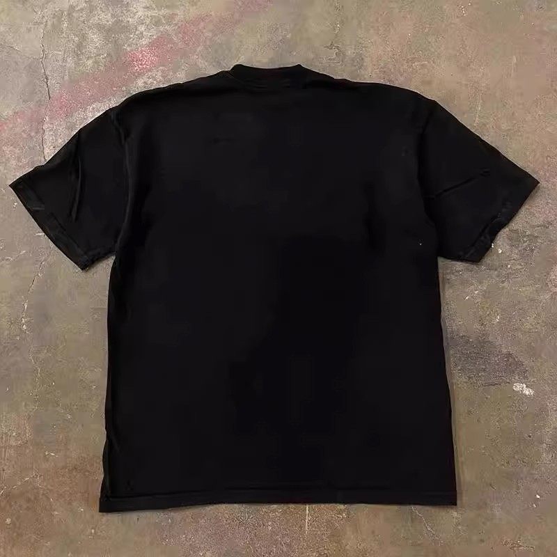 OVERSEAS ORDER TAIL GOODS CUT LABEL WITHDRAWAL FOREIGN TRADE AMERICAN HIGH STREET ROUND NECK HEAVY COTTON SHORT-SLEEVED T-SHIRTS MENS AND WOMENS TOPS