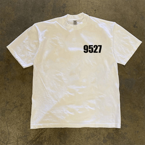 海外订单尾货~撤回外贸数字印花重磅纯棉短袖t恤男女同款百搭上衣