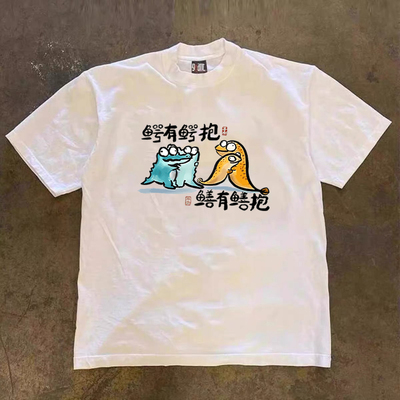 海外订单尾货~剪标撤回外贸美式潮牌纯棉短袖t恤男女半袖上衣ins