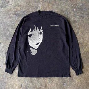 海外订单尾货~撤回外贸美式秋季重磅纯棉长袖T恤男女同款百搭上衣