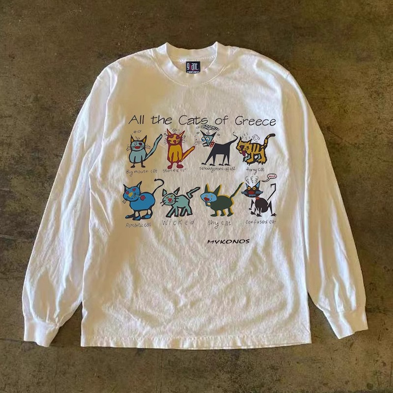 海外订单尾货~撤回外贸美式重磅纯棉长袖T恤男女潮牌百搭上衣体恤