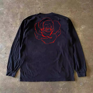 海外订单尾货 T恤男女情侣宽松上衣 撤回外贸初秋重磅纯棉百搭长袖